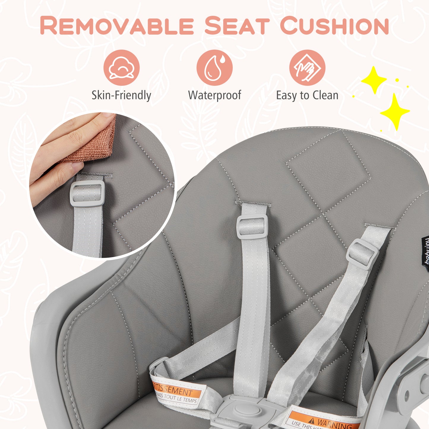 Convertible Highchair, 6 In 1, Safety Harness, Removable Tray, Gray High Chairs at Gallery Canada