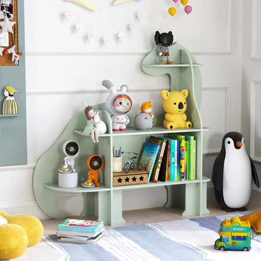 3-Tier Dinosaur Kids Bookshelf, Green Kids Storage Green at Gallery Canada