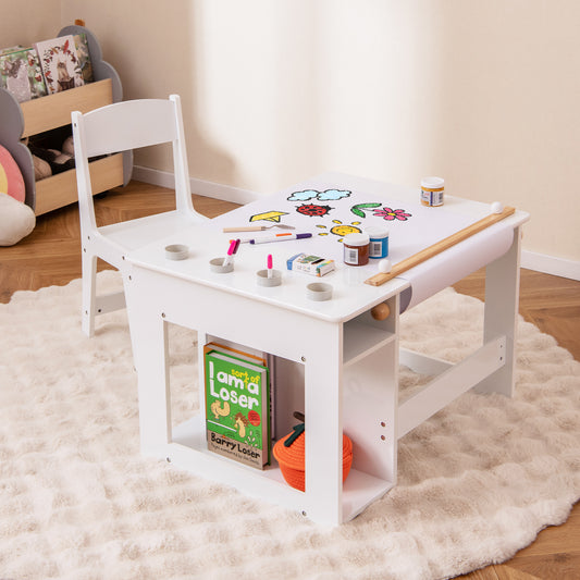 Kids Art Table And Chair Set, White Kids Table & Chair Sets White at Gallery Canada