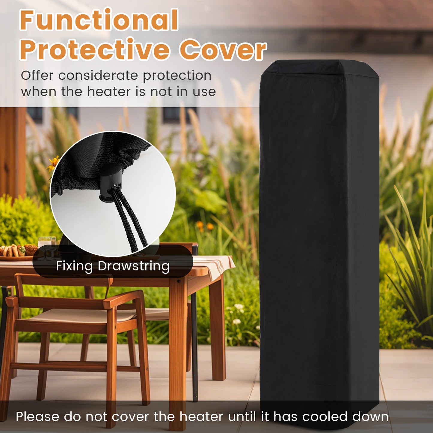 40000 BTU Outdoor Propane Gas Patio Heater, With Cover And Wheels, Black Patio Heaters at Gallery Canada