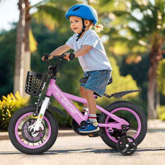 12 Inch Kids Bike For 3-4 Years Old, Adjustable Handlebar And Saddle, Purple Kids Bike Purple at Gallery Canada