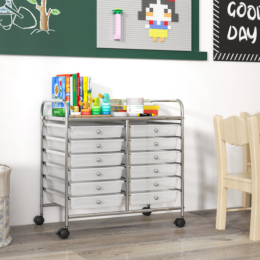 12 Drawers Rolling Storage Cart, Transparent File Cabinets Transparent at Gallery Canada