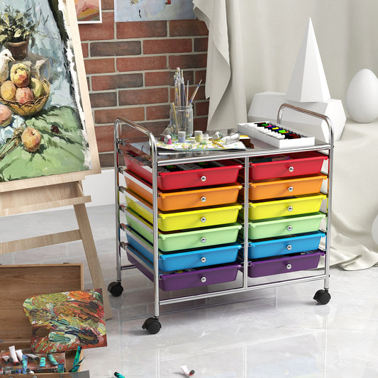 12 Drawer Rolling Storage Cart, Multicolor File Cabinets Multicolor at Gallery Canada