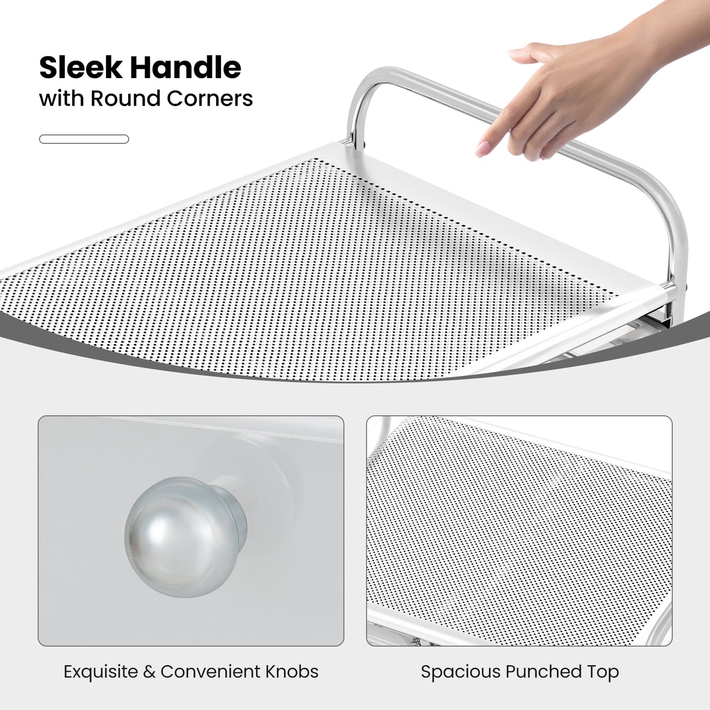 9-Drawer Rolling Storage Cart with Colorful Drawers and Metal Frame, Transparent File Cabinets at Gallery Canada