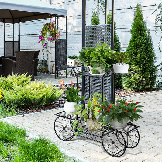 6-Tier Garden Cart, Flower Rack, Plant Holder, Black Plant Stands Black at Gallery Canada