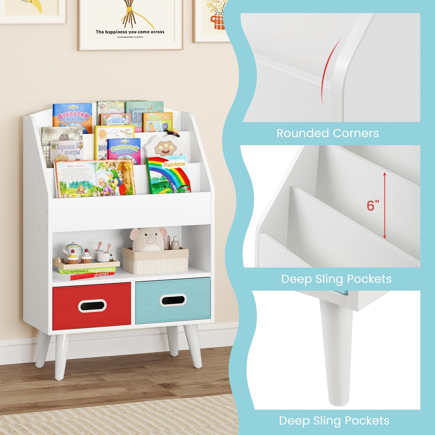 Kids Bookshelf, Open Compartment, For Toddlers 3+ Years, White Kids Storage at Gallery Canada