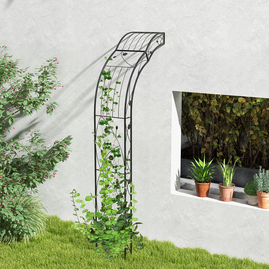 Garden Arch Arbor Trellis for Climbing Plants Roses Vines, Black Outdoor Decor Black at Gallery Canada
