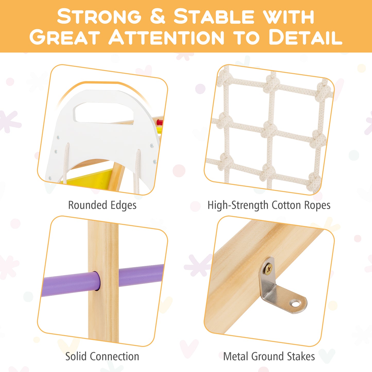 8-in-1 Wooden Jungle Gym Playset with Slide and Monkey Bars, Multicolor Climbers & Slides at Gallery Canada