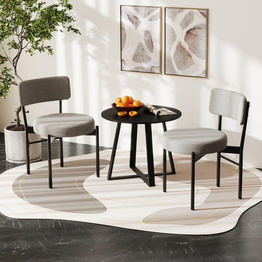 Dining Chair Set of 2, Curved Backrest, Padded Seat, Gray Dining Chairs Gray at Gallery Canada