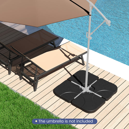 20 Inch Patio Offset Water Filled Plate Umbrella Base Sand, Black Outdoor Umbrella Bases Black at Gallery Canada