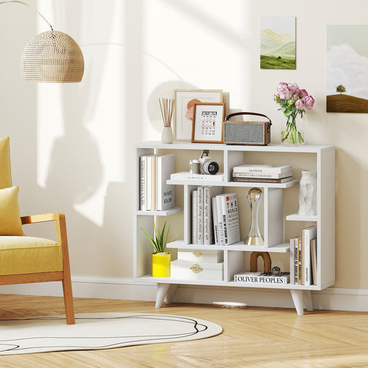 Geometric Bookcase, With Anti-Tipping Kit, White Bookcases White at Gallery Canada
