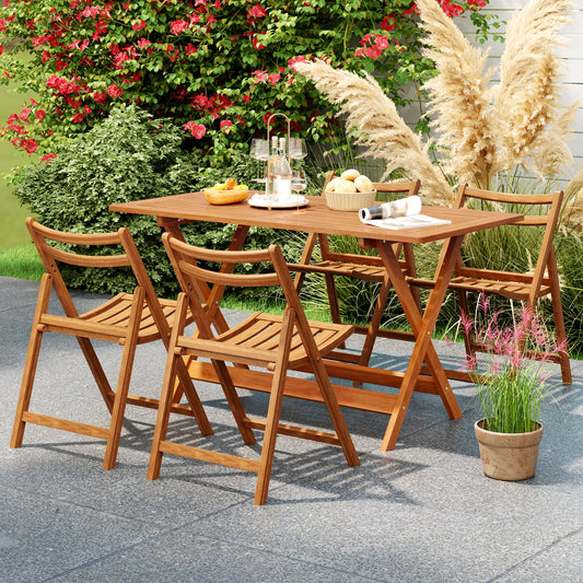 54.5 Inch x 27.5 Inch Patio Dining Table, Umbrella Hole, Teak Patio Dining Tables Teak at Gallery Canada