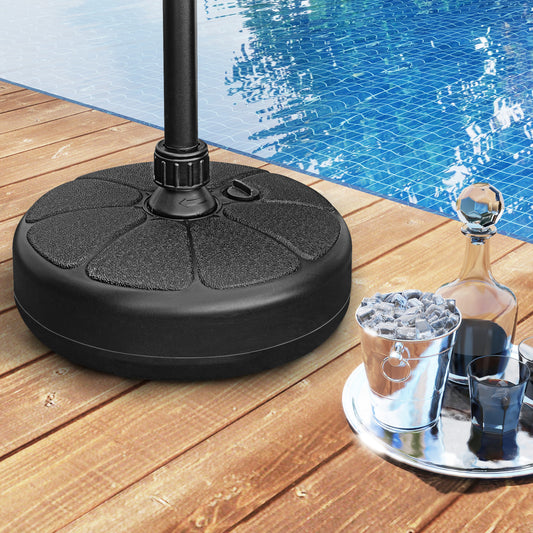 27 lbs Fillable Round Umbrella Base, Yard Garden Poolside, Black Outdoor Umbrella Bases Black at Gallery Canada