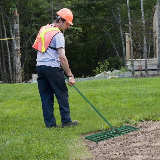 42 x 10 Inch Lawn Leveling Rake, Ergonomic Handle, Green Garden Tools Green at Gallery Canada