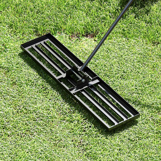 42 x 10 Inch Lawn Leveling Rake with Ergonomic Handle, Black Lawn Care Tools Black at Gallery Canada