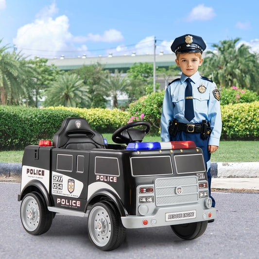 12V Electric Vehicle, 3 Speeds, Megaphone, Black Powered Ride On Toys Black at Gallery Canada