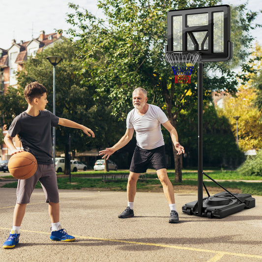 Portable Basketball Hoop, 9-Position Adjustable Height, Black Sport Equipments Black at Gallery Canada