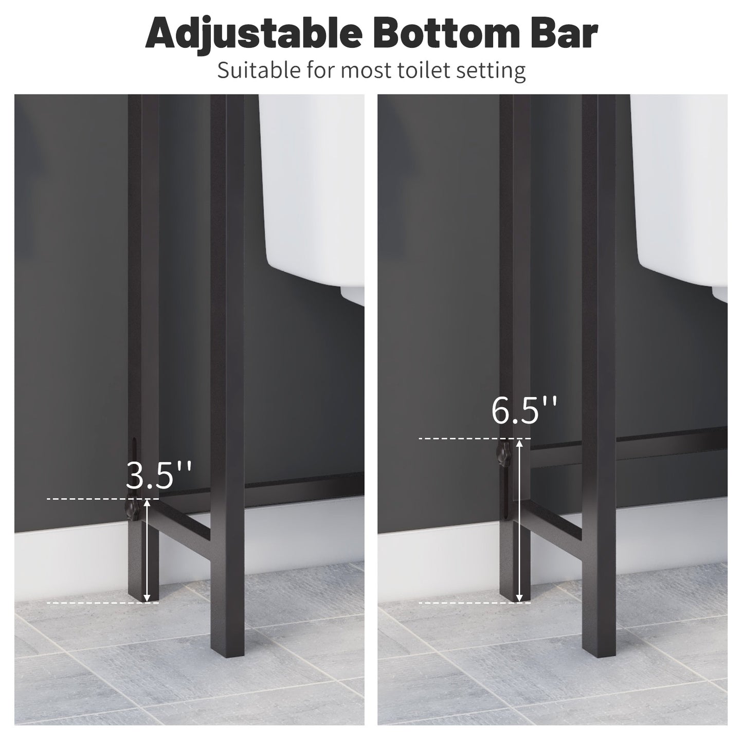 Over-The-Toilet Storage Shelf, Metal Bathroom Organizer Hooks, Brown Bathroom Etagere at Gallery Canada
