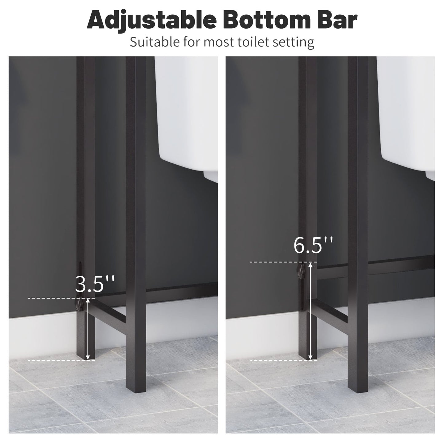 Over-The-Toilet Storage Shelf, Metal Bathroom Organizer Hooks, Brown Bathroom Etagere at Gallery Canada