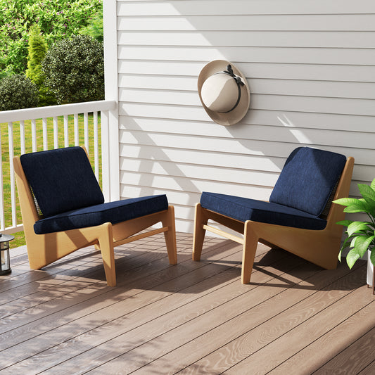 Outdoor Patio Cushion Set, 4 Piece, Removable Covers, Navy Outdoor Furniture Accessories Navy at Gallery Canada