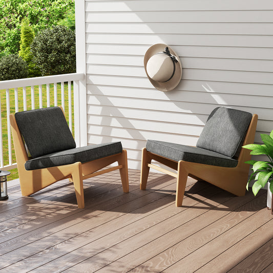 Set of 4 Outdoor Patio Cushion Set with Removable Covers, Gray Outdoor Furniture Accessories Gray at Gallery Canada