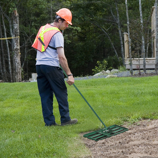30 x 10 Inch Lawn Leveling Rake, Ergonomic Handle, Green Garden Tools Green at Gallery Canada