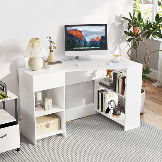 48 Inches L-Shaped Corner Executive Computer Desk With Drawer, White Computer Desks White at Gallery Canada