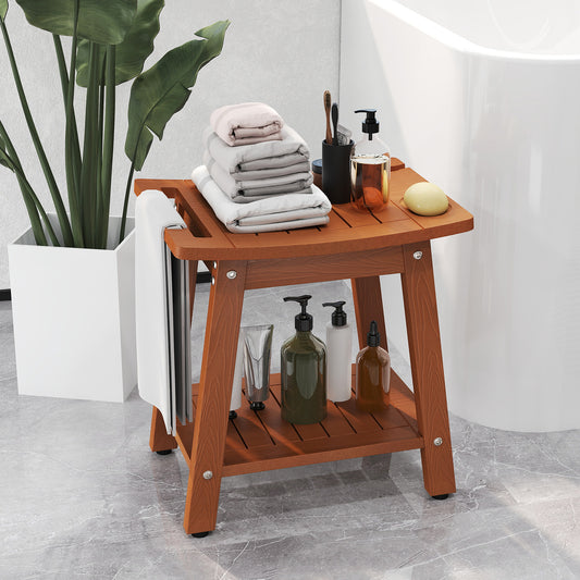 HIPS Shower Bench Seat with Handle Shower Head, Brown Bath Safety Brown at Gallery Canada