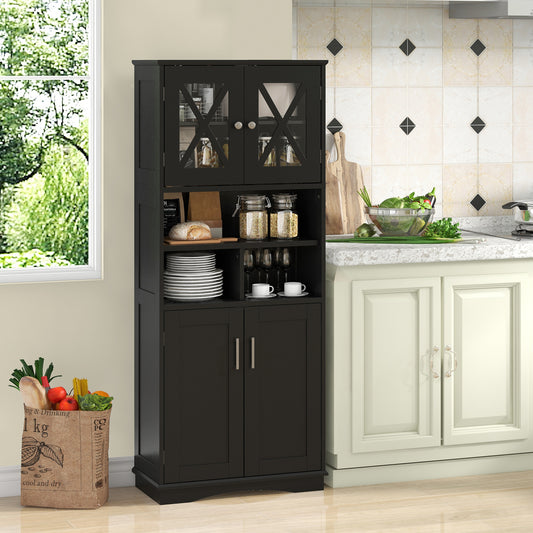 Tall Bathroom Cabinet Large Floor Storage Cabinet with Acrylic Doors and 3 Cubes, Black Floor Cabinets Black at Gallery Canada