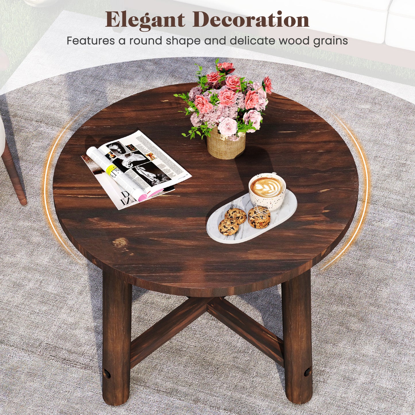 Patio End Table, Solid Wood Structure, Brown Patio Coffee Tables at Gallery Canada