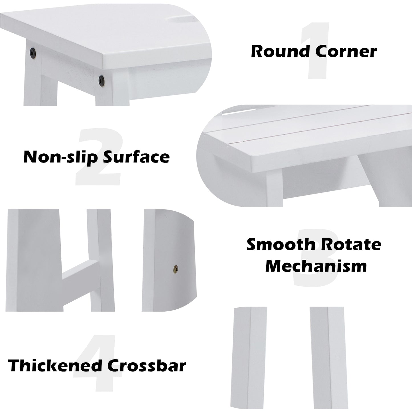 3-Tier Step Stool 3 in 1 Folding Ladder Bench, White Kitchen Utensils at Gallery Canada