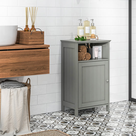 Freestanding Adjustable Shelf Bathroom Storage Cabinet, Gray Floor Cabinets Gray at Gallery Canada