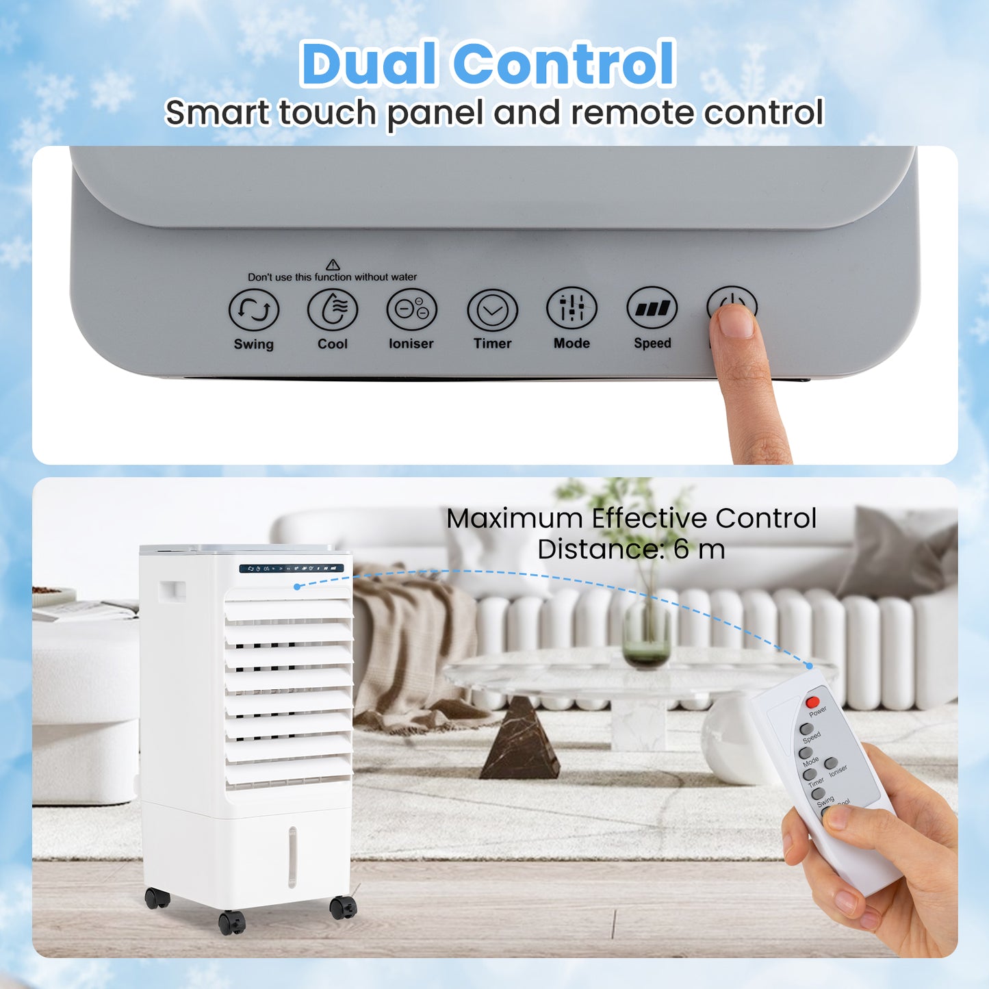 3-In-1 Evaporative Portable Air Cooler, Remote Control, White