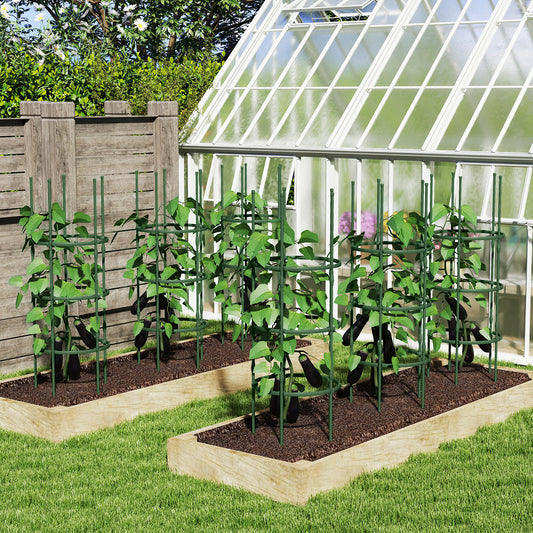 3 Pack 60 Inch Adjustable Plant Trellis, Green Plant Supports Green at Gallery Canada