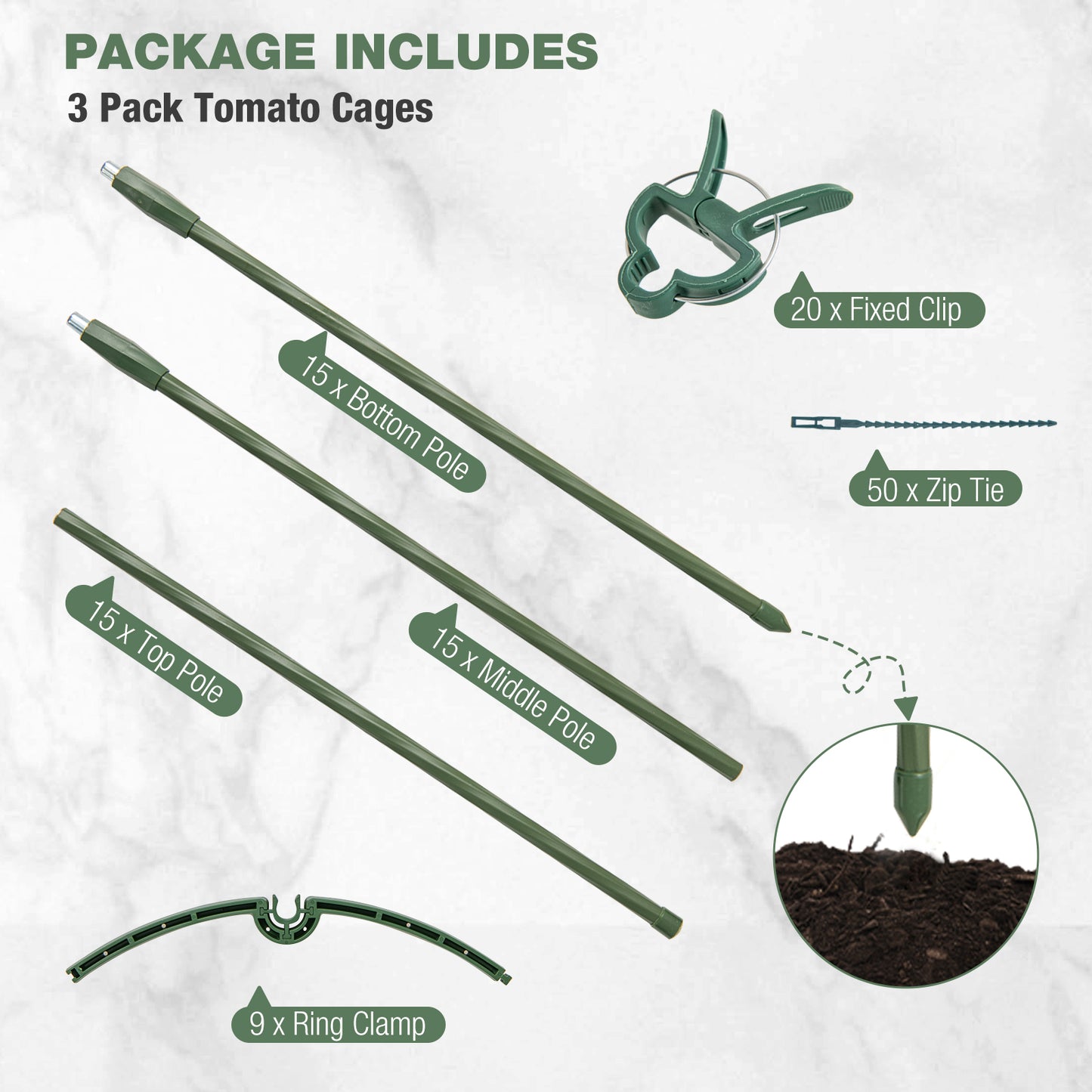 3 Pack 60 Inch Adjustable Plant Trellis, Green Plant Supports at Gallery Canada