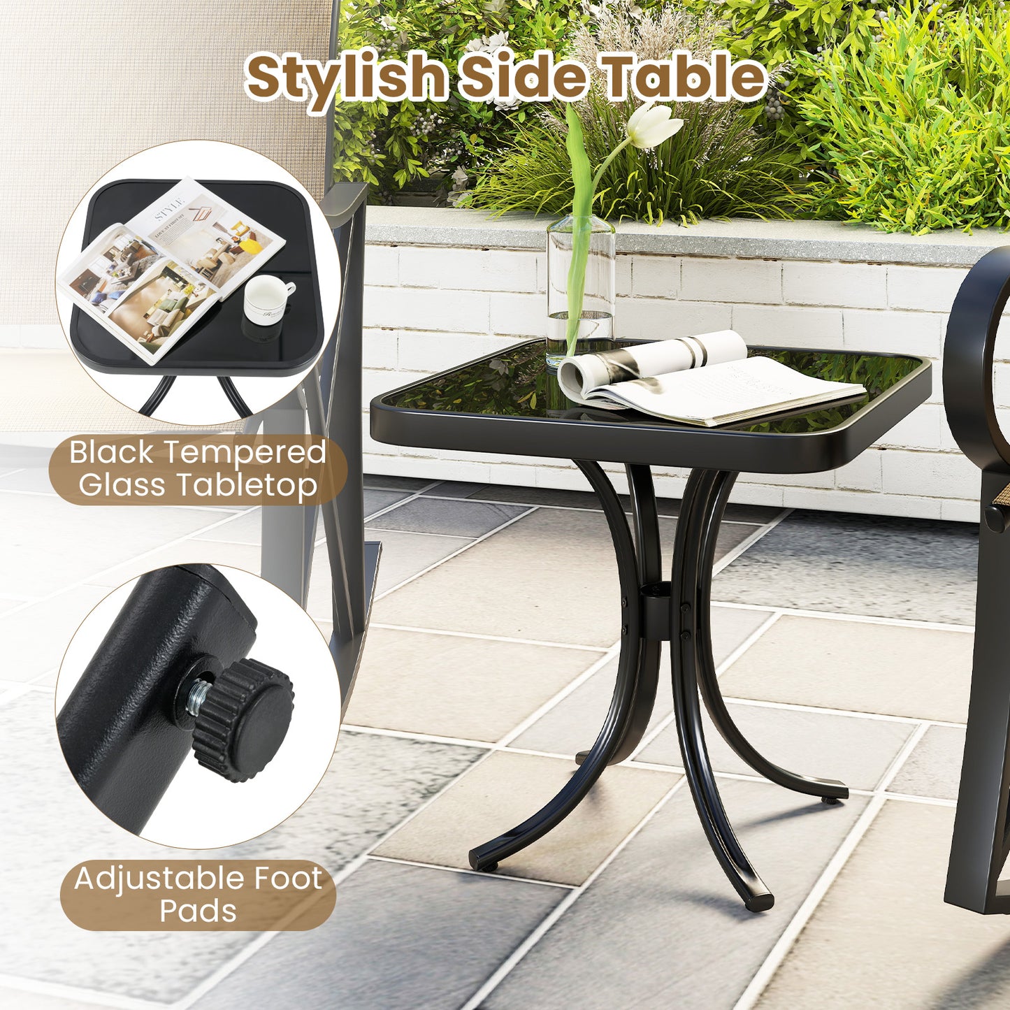 3 Piece Patio Rocking Set, Smooth Rocking Motion, Brown Patio Conversation Sets at Gallery Canada