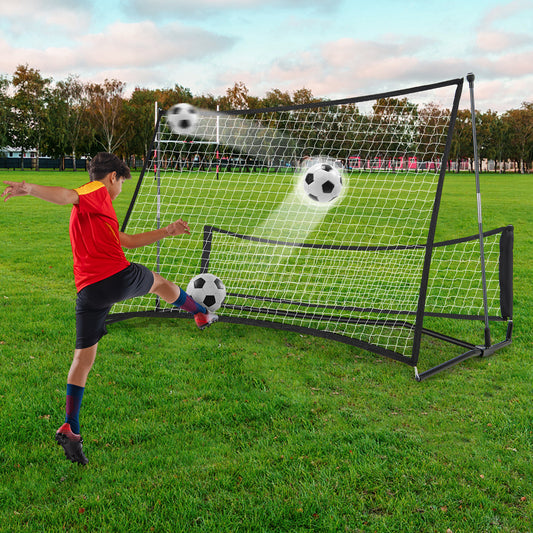 2-in-1 Portable Soccer Rebounder Net with Carrying Bag, Black Sport Equipments Black at Gallery Canada