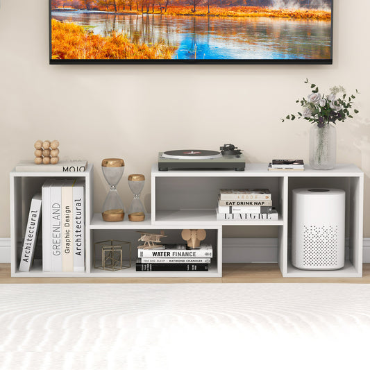 Adjustable TV Stand For 55 Inch TVs, With Storage Cubes, White Entertainment Centers & TV Stands White at Gallery Canada