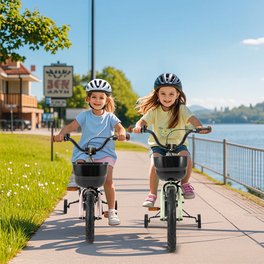 14-Inch Kids Bike, Adjustable With Training Wheels, Green Kids Bike Green at Gallery Canada