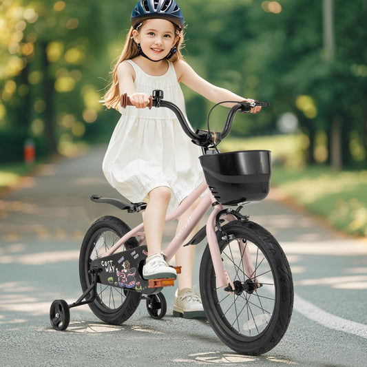 16-Inch Kids Bike With Basket, Adjustable Handlebar, For 4-7 Years, Pink Kids Bike Pink at Gallery Canada