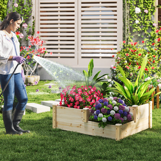 3-Tier Wooden Raised Garden Bed, Natural Raised Garden Beds Natural at Gallery Canada