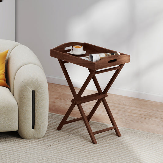 Solid Teak Wood Tray Table, Removable Tray Top, Patio Garden Patio Coffee Tables Options at Gallery Canada