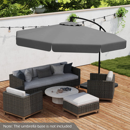 10 Feet Patio Cantilever Umbrella, With Cover And Tilt, Gray Outdoor Umbrellas Gray at Gallery Canada