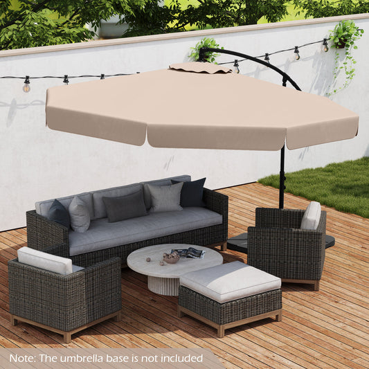 10 Feet Patio Cantilever Umbrella, With Cover And Tilt Adjustment, Beige Outdoor Umbrellas Beige at Gallery Canada