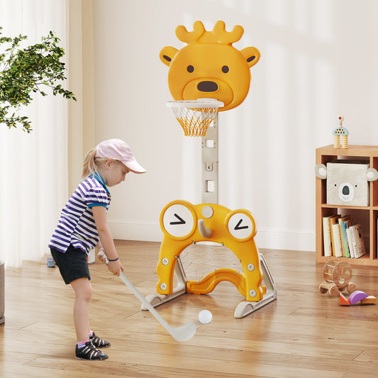 4-in-1 Toddler Height Adjustable Basketball Hoop with Ring Toss for 3+ Kids Toy Sports Options at Gallery Canada