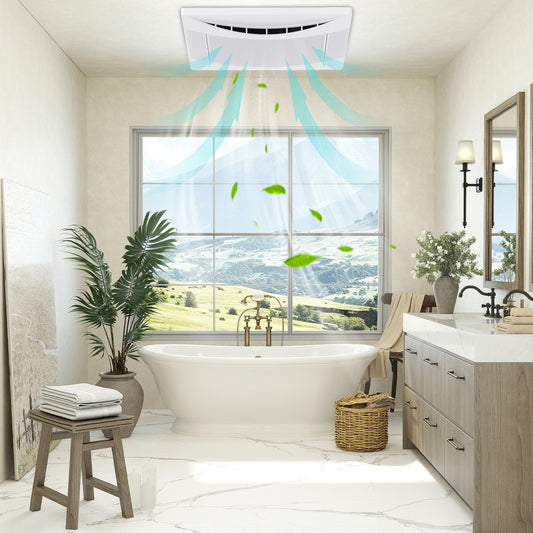 110 CFM Ceiling Mount Exhaust Fan, Metal Housing, White Ventilation Fans White at Gallery Canada