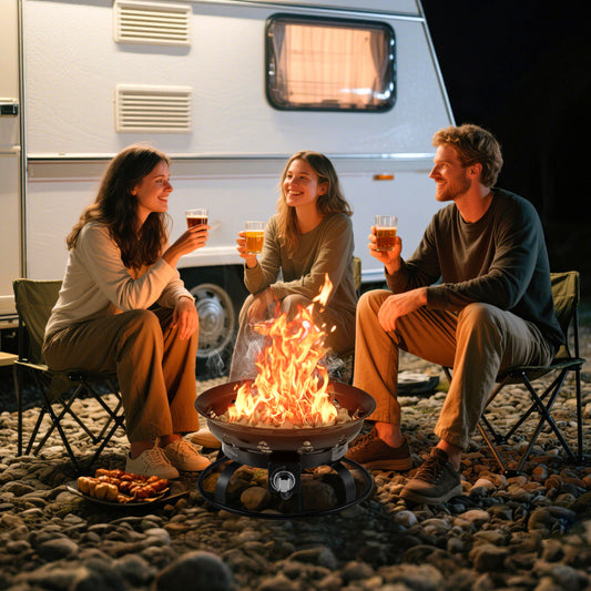 21 Inch Diameter Propane Gas Fire Pit Patio Portable Fire Bowl, Black Fire Pits Black at Gallery Canada