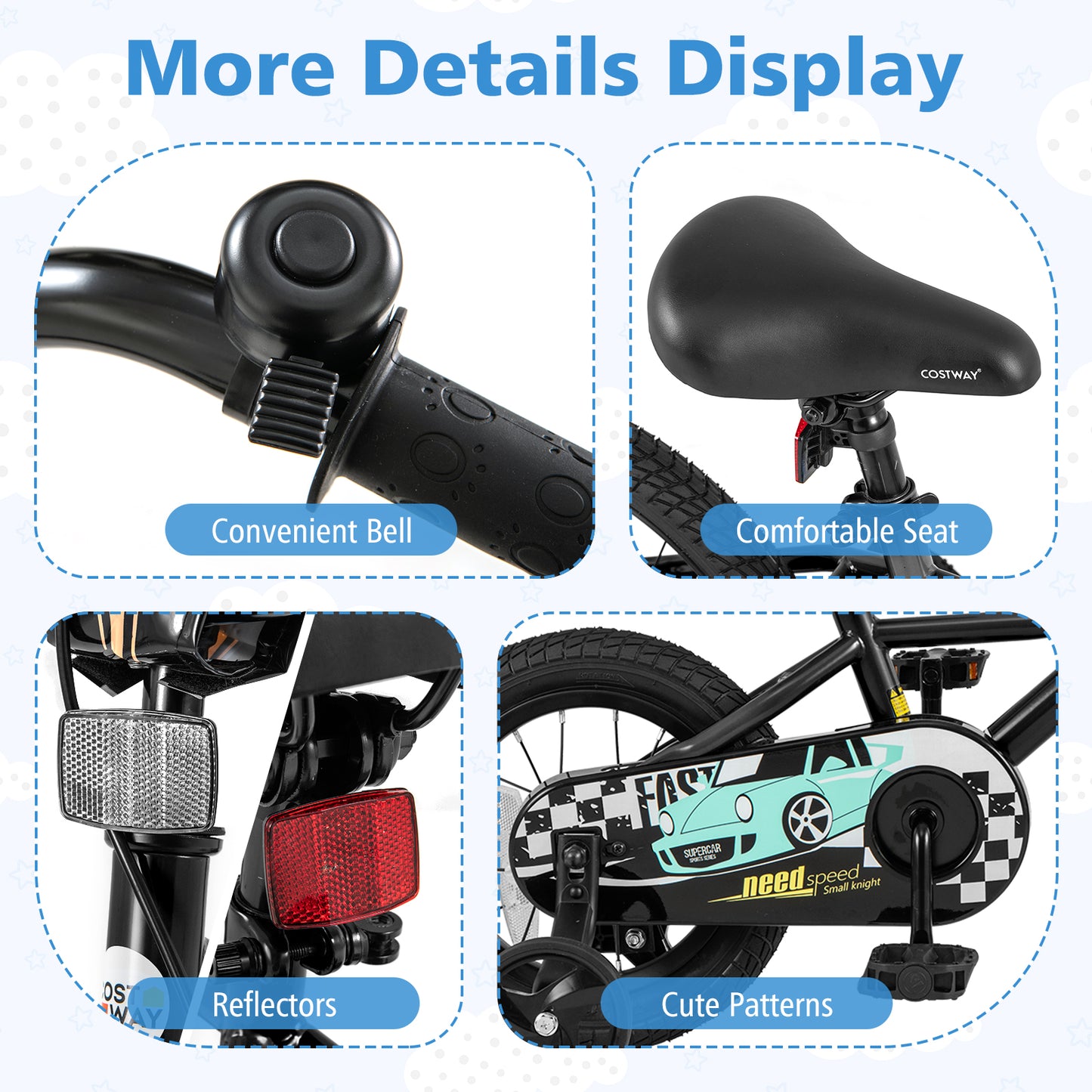 12 Inch Kids Bike, Adjustable For 3-4 Years, Low-Step Frame, Black Kids Bike at Gallery Canada