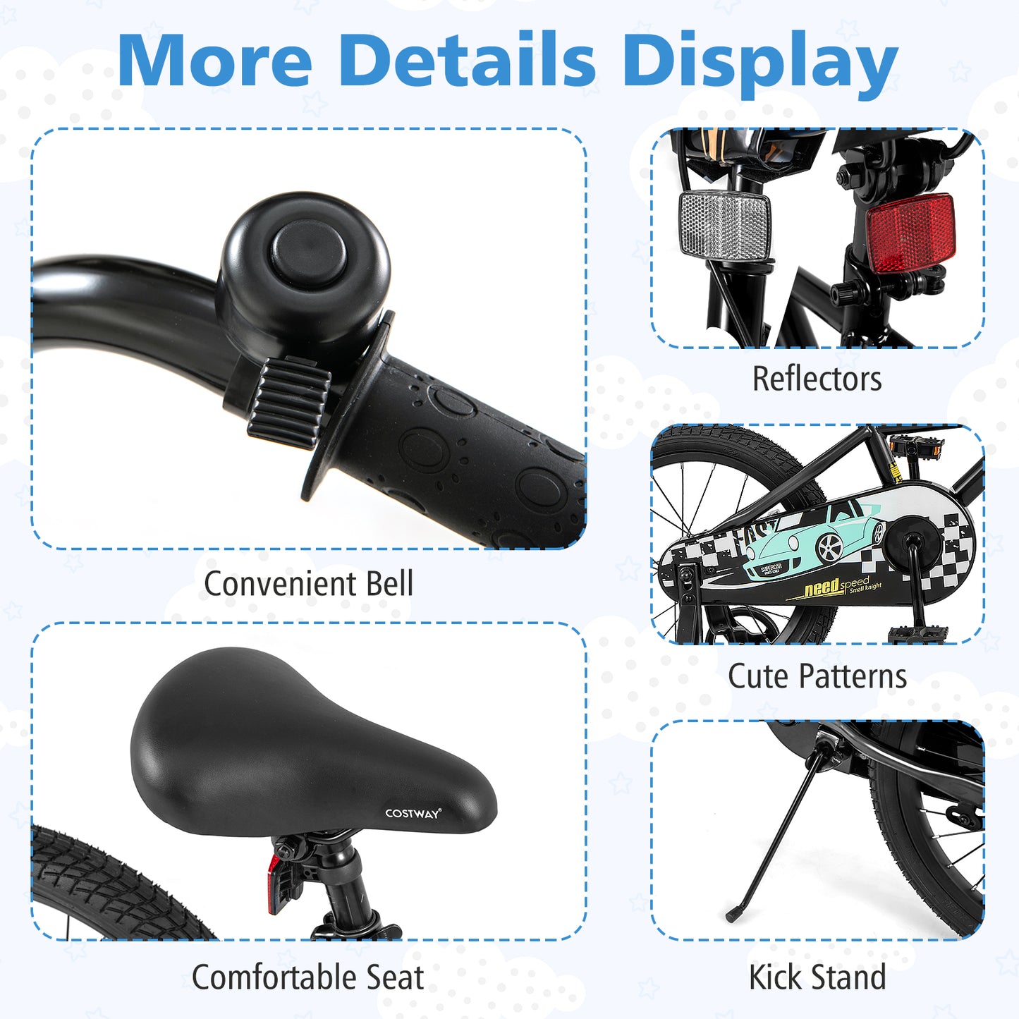 18 Inch Kids Bike, Adjustable 4-8 Years, Low-Step Frame, Black Kids Bike at Gallery Canada
