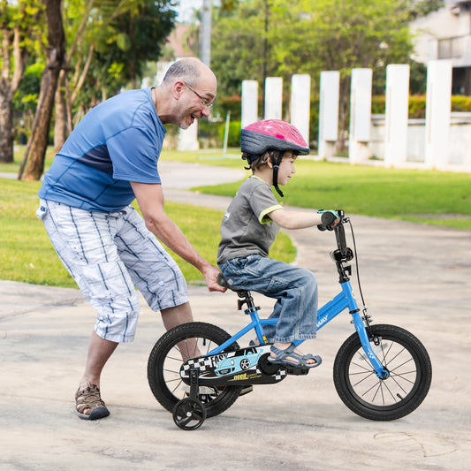14 Inch Kids Bike, Removable Training Wheels, Ages 3-5, Blue Kids Bike Blue at Gallery Canada